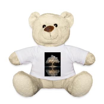 Glowing Golden Tree by Water - Teddy Bear - white - Front