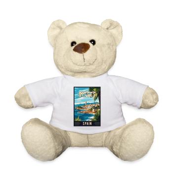 Explore Vibrant Charm of Sitges in Spain - Teddy Bear - white - Front