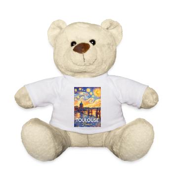 Toulouse, France - Teddy Bear - white - Front