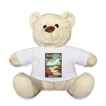 Explore Tropical Paradise of Isla Mujeres Mexico - Teddy Bear - white - Front