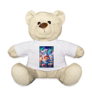 Hai mit Welpen und Donuts Fantasie-Überraschung - Teddy - Weiß - Vorne