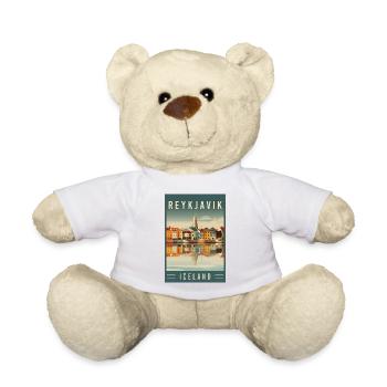Entdecken Sie die nordische Stadtlandschaft von Reykjavik in Island - Teddy - Weiß - Vorne