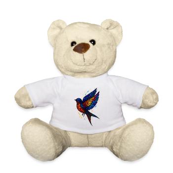 Swallow Buntglas: Farbenfrohe und poetische Kunst - Teddy - Weiß - Vorne