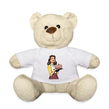 Baking Cake Baking Queen Baking Fairy Baker Pop Art - Teddy Bear - white - Front