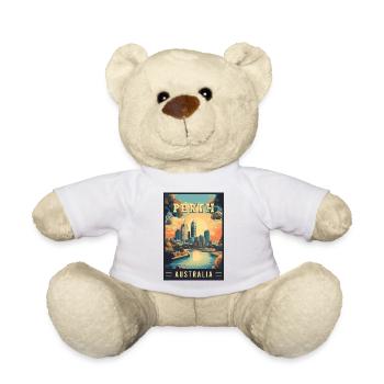 Discover City by the Swan River Perth in Australia - Teddy Bear - white - Front