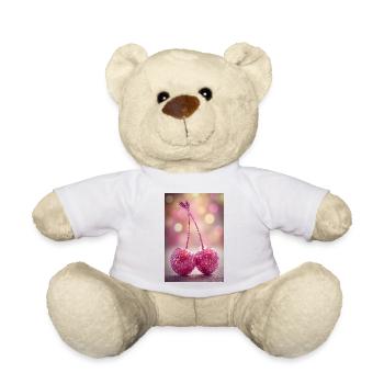 Duo Cerises Paillettes Roses - Nounours - blanc - Devant