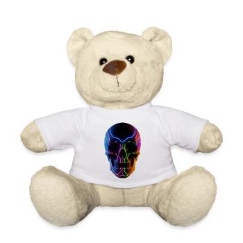 Glowing skull for DJ & techno fans - Teddy Bear - white - Front