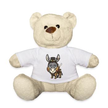 Âne Cyborg Steampunk Haut-de-forme Vapeur - Nounours - blanc - Devant
