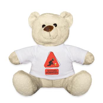 Achtung Dorffest! Lustiges Party Design - Teddy - Weiß - Vorne