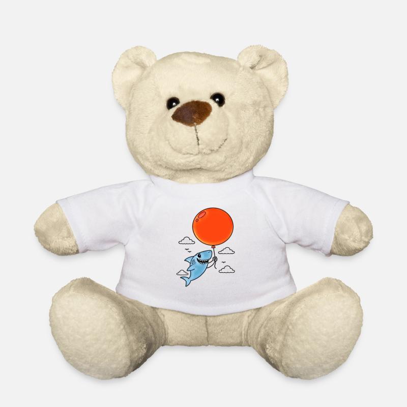 Shark with red balloon - Teddy Bear - white