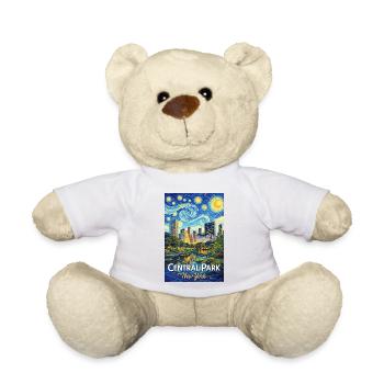 Starry Night over Central Park New York - Teddy Bear - white - Front