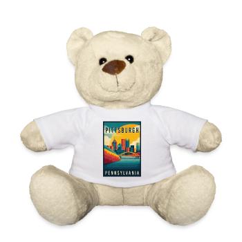 Discover Skyline of Pittsburgh in Pennsylvania - Teddy Bear - white - Front
