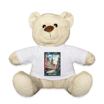 Discover Stunning Gdansk City in Poland - Teddy Bear - white - Front
