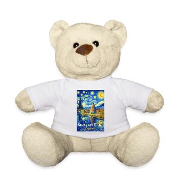 Stoke-on-Trent, Angleterre, Starry Town, Riverside - Nounours - blanc - Devant