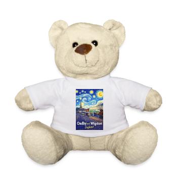 Oadby Wigston England Star Roads - Teddy Bear - white - Front