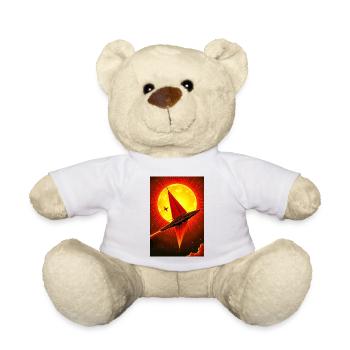 retro futuristic space landscapes, 1960s aesthetic - Teddy Bear - white - Front