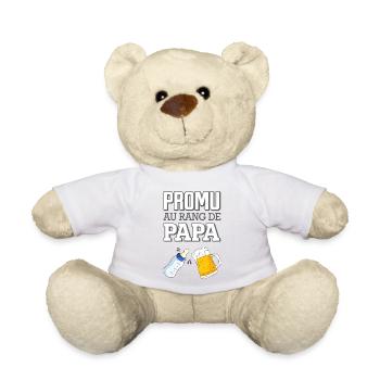 Promu au Rang de Papa Humour Naissance Bébé - Nounours - blanc - Devant