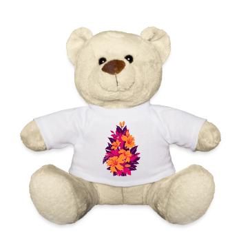 Fleurs de feu néon en hibiscus - Nounours - blanc - Devant