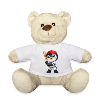 Motif de dessin animé de baseball pingouin mignon - Nounours - blanc - Devant