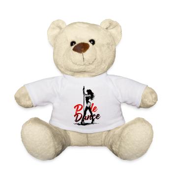 Pole Dance Silhouette – Elegant Pin-Up Art - Teddy Bear - white - Front