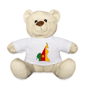 Cameroon Flag Map - Teddy Bear - white - Front