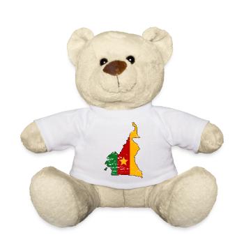 Kamerun Flagge Landkarte used - Teddy - Weiß - Vorne