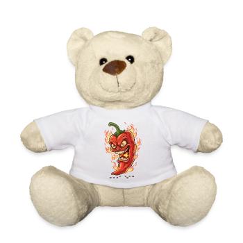 Flaming Chili Face - Teddy Bear - white - Front