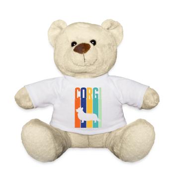 Corgi Retro Vintage Dog Funny Saying Gift - Teddy Bear - white - Front