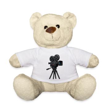Vintage Filmkamera auf Stativ - Teddy - Weiß - Vorne