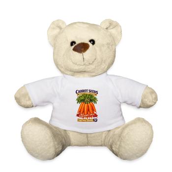 Vintage Carrot Seed Label - Teddy Bear - white - Front