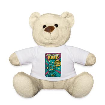 Fließend Beep | Roboter Sci-Fi Nerd - Teddy - Weiß - Vorne