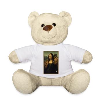 Selfie Mona Lisa Portrait - Teddy Bear - white - Front