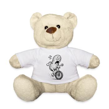 Panic Peanut auf dem Fahrrad - Teddy - Weiß - Vorne