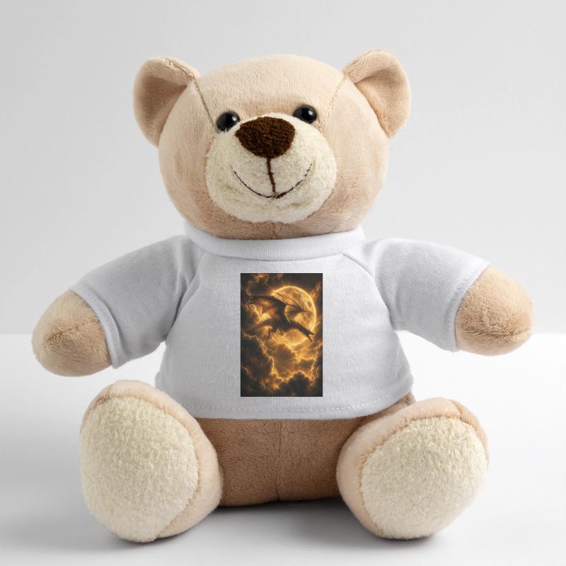 Dragon over Moonlit Ember Sky Teddy Bear