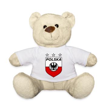 Polnisches Adlerwappen Schild - Teddy - Weiß - Vorne