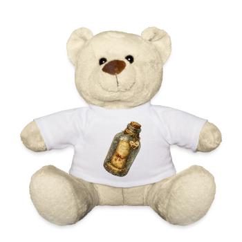 Vintage-Botschaft in einer Flasche - Teddy - Weiß - Vorne