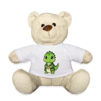 Cute Dino T-Rex Kimono Japanese Comic Kawaii - Teddy Bear - white - Front