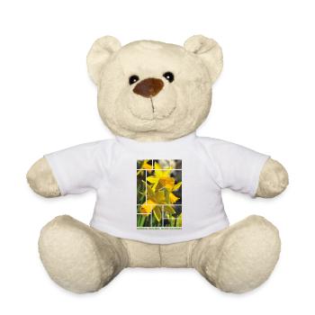 Spring Begins, Hope Blooms – Daffodil Spring Desig - Teddy Bear - white - Front