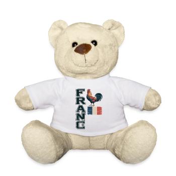 Frankreich Vintage Flagge - Teddy - Weiß - Vorne