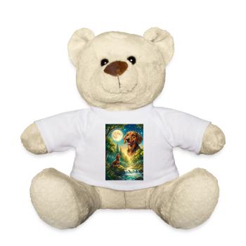 Howling to the Moon Meme Dog Dachshund - Teddy Bear - white - Front