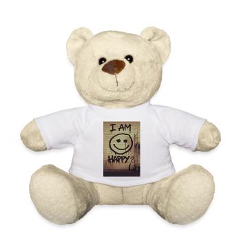 Je suis heureux ? Graffiti - Nounours - blanc - Devant