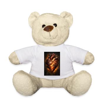 Burning heart with stitches - Teddy Bear - white - Front