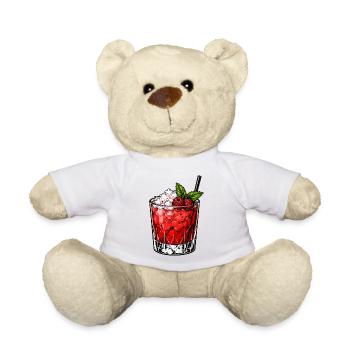 Beeren-Cocktail Glas mit Minze - Teddy - Weiß - Vorne