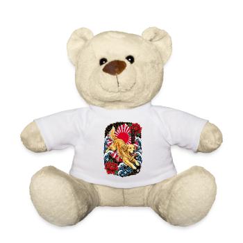 Golden Retriever im Japan Tattoo Stil - Teddy - Weiß - Vorne