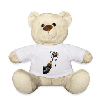 Elektrisch Blaue Glutblume - Teddy - Weiß - Vorne