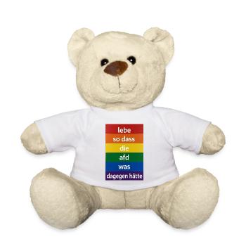 Lebe so dass AfD was dagegen hätte - Teddy - Weiß - Vorne