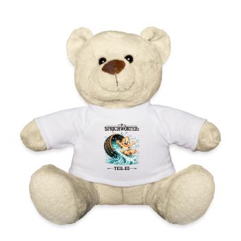 Sprichwort Das Kind mit dem Bade ausschütten - Teddy - Weiß - Vorne