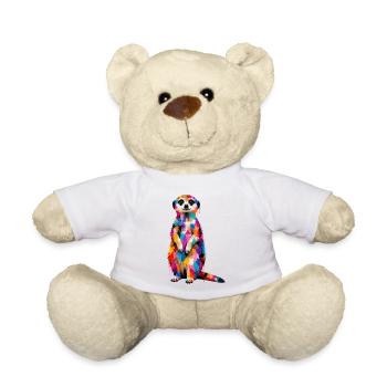 Colorful meerkat with splashes of color - Teddy Bear - white - Front