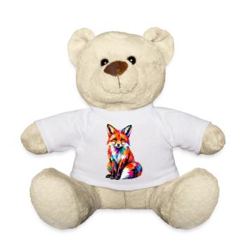 Renard coloré avec des touches de couleur - Nounours - blanc - Devant