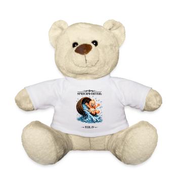 Sprichwort Kind mit dem Bade ausschütten - Teddy - Weiß - Vorne